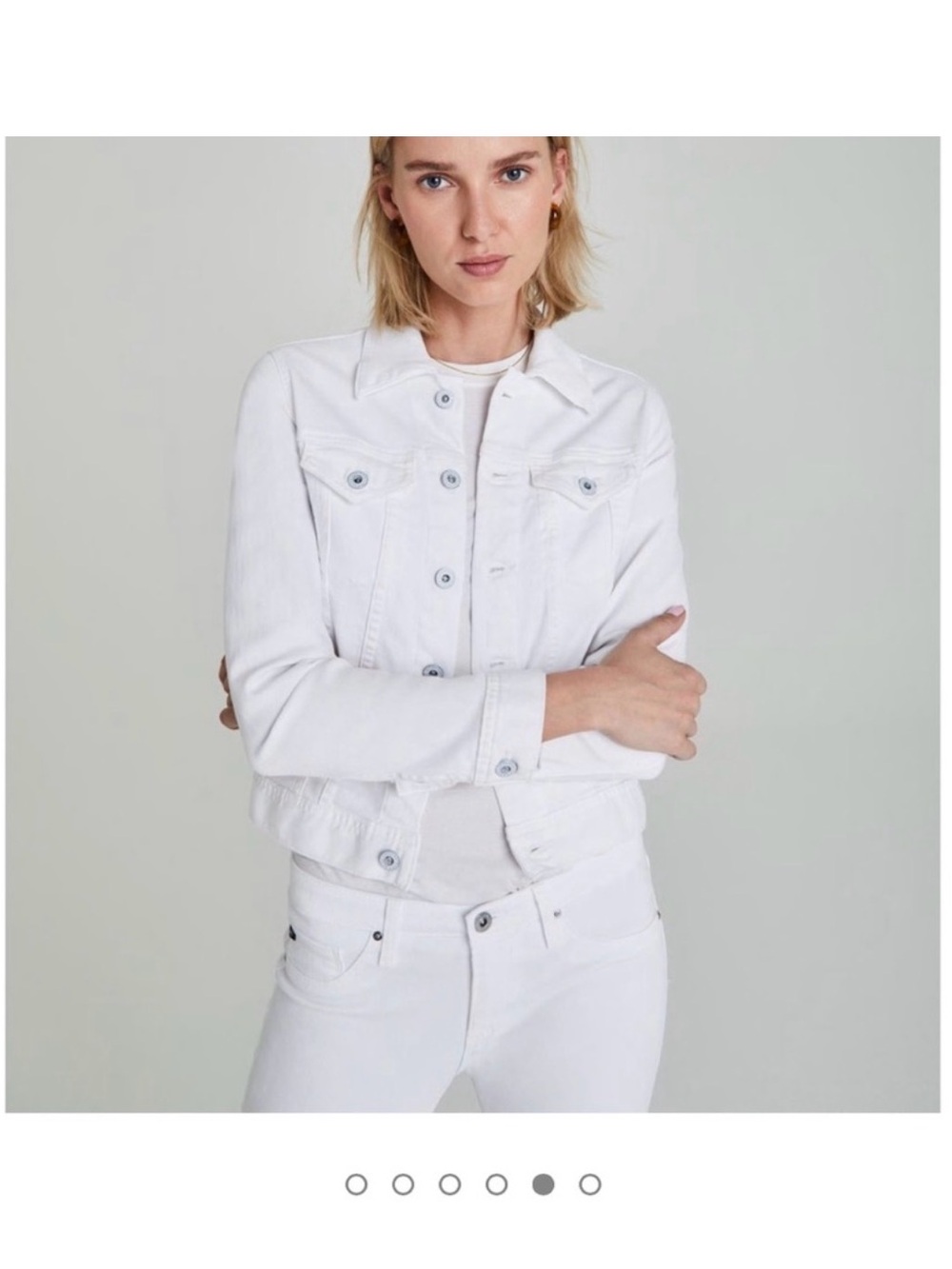 AG Adriano Goldschmied White Denim Jean Jacket size S